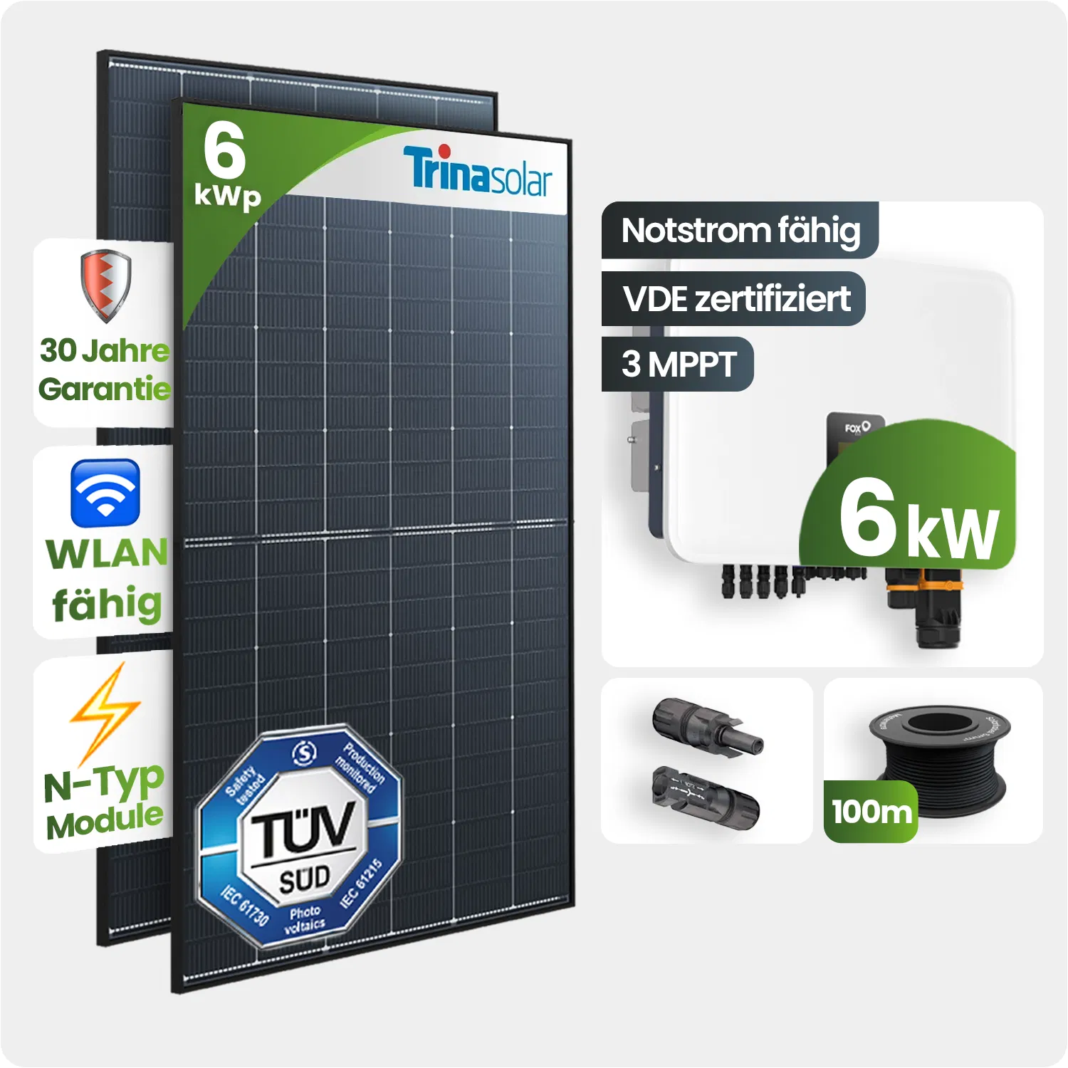 Tepto HomePower 6 kWp Trina FoxEss PV-Anlage Speicher erweiterbar