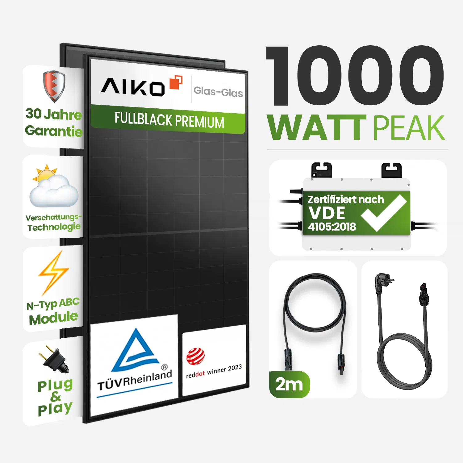 Tepto 1000W Balkonkraftwerk MaxPower mit FoxEss