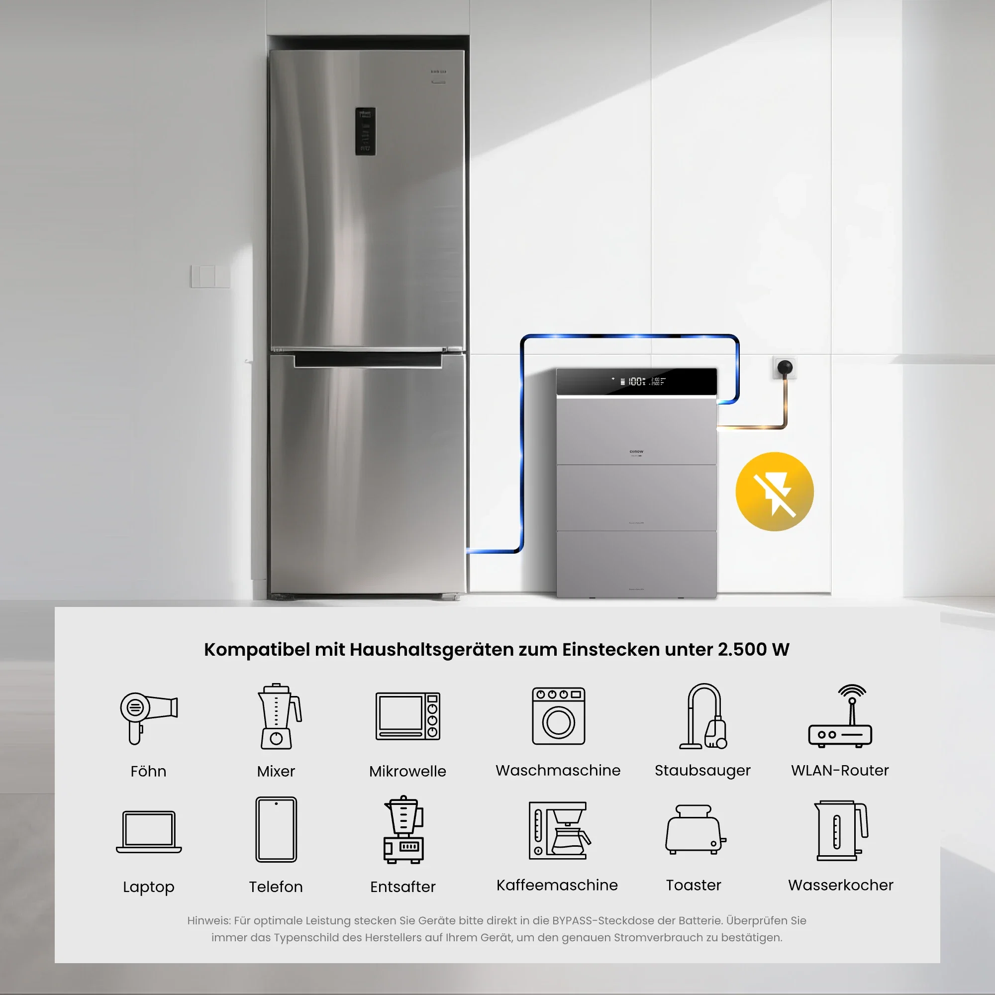Tepto 2000W Balkonkraftwerk Premium mit Conow 2kWh Speicher