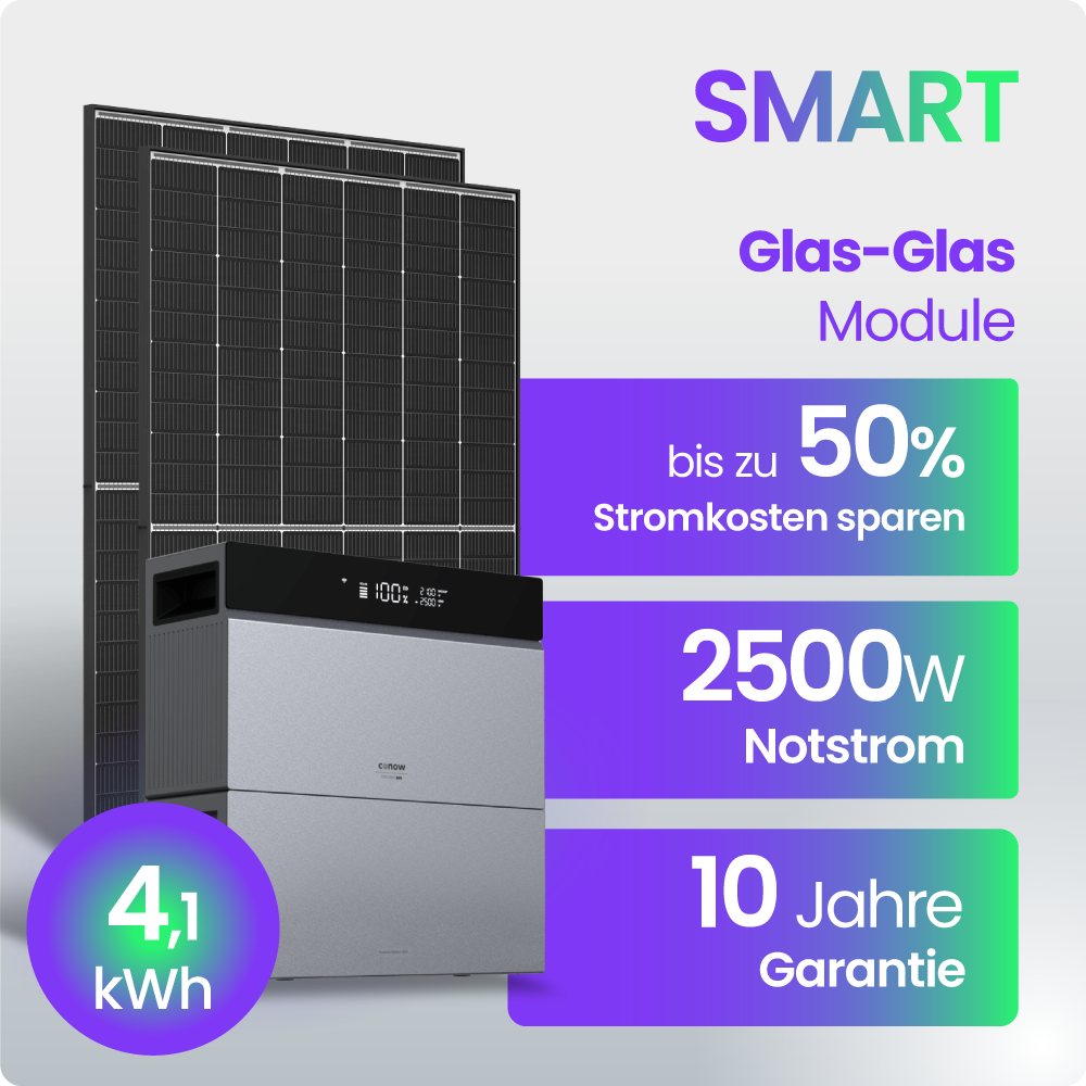 Solarmodul, Glas-Glas, Batterie, Notstrom, Hybridsystem