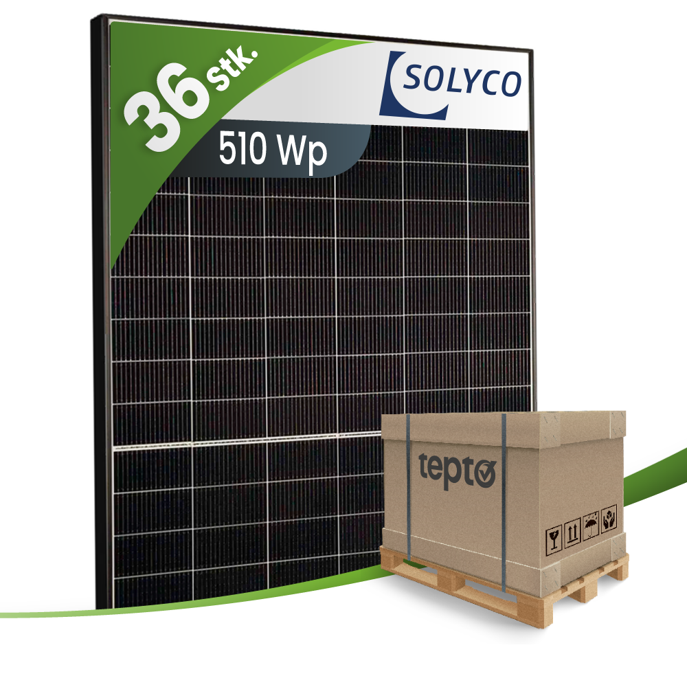 Solarmodul, Photovoltaik, 510 Wp, Solarpanel, Lieferung auf Palette