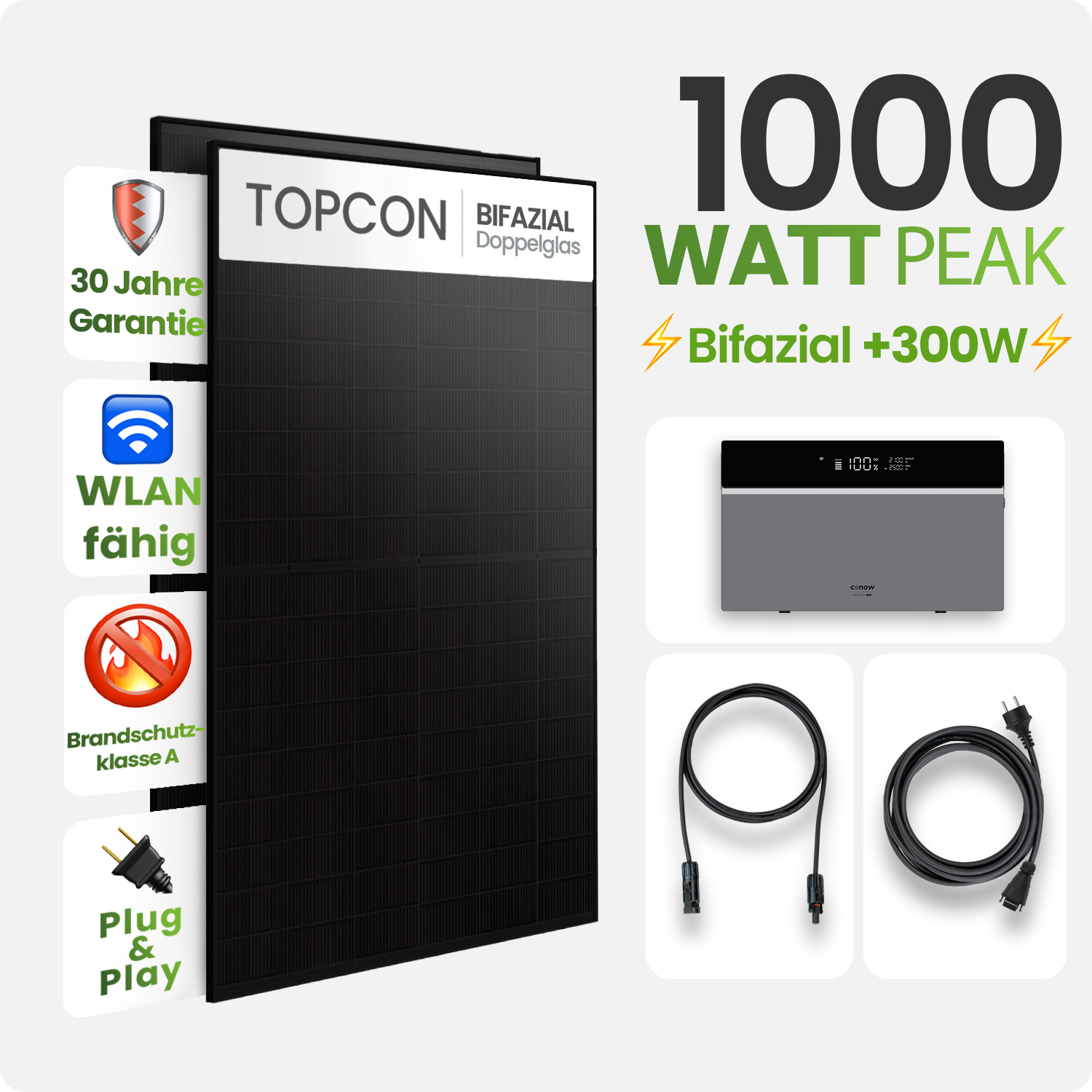 Solarmodul, PV-Modul, Bifazial, Solarpanel, WLAN-fähig