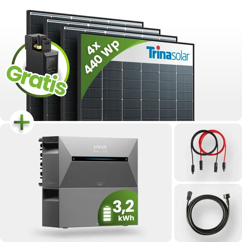 1760Wp Balkonkraftwerk 3,2kWh Speicher Anker Solarbank 2 – 4x440Wp Trina Black Frame Bifazial 1760Wp Balkonkraftwerk 3,2kWh Speicher Anker Solarbank 2 – 4x440Wp Trina Black Frame Bifazial