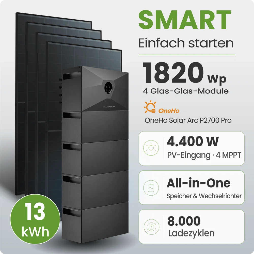 Tepto 1840W Balkonkraftwerk Smart mit OneHo 13kWh Speicher