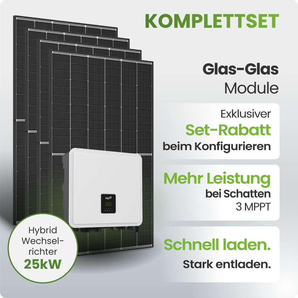 Solarmodul, Solarpanel, Hybrid-Wechselrichter, 25kW, Solarkonfiguration