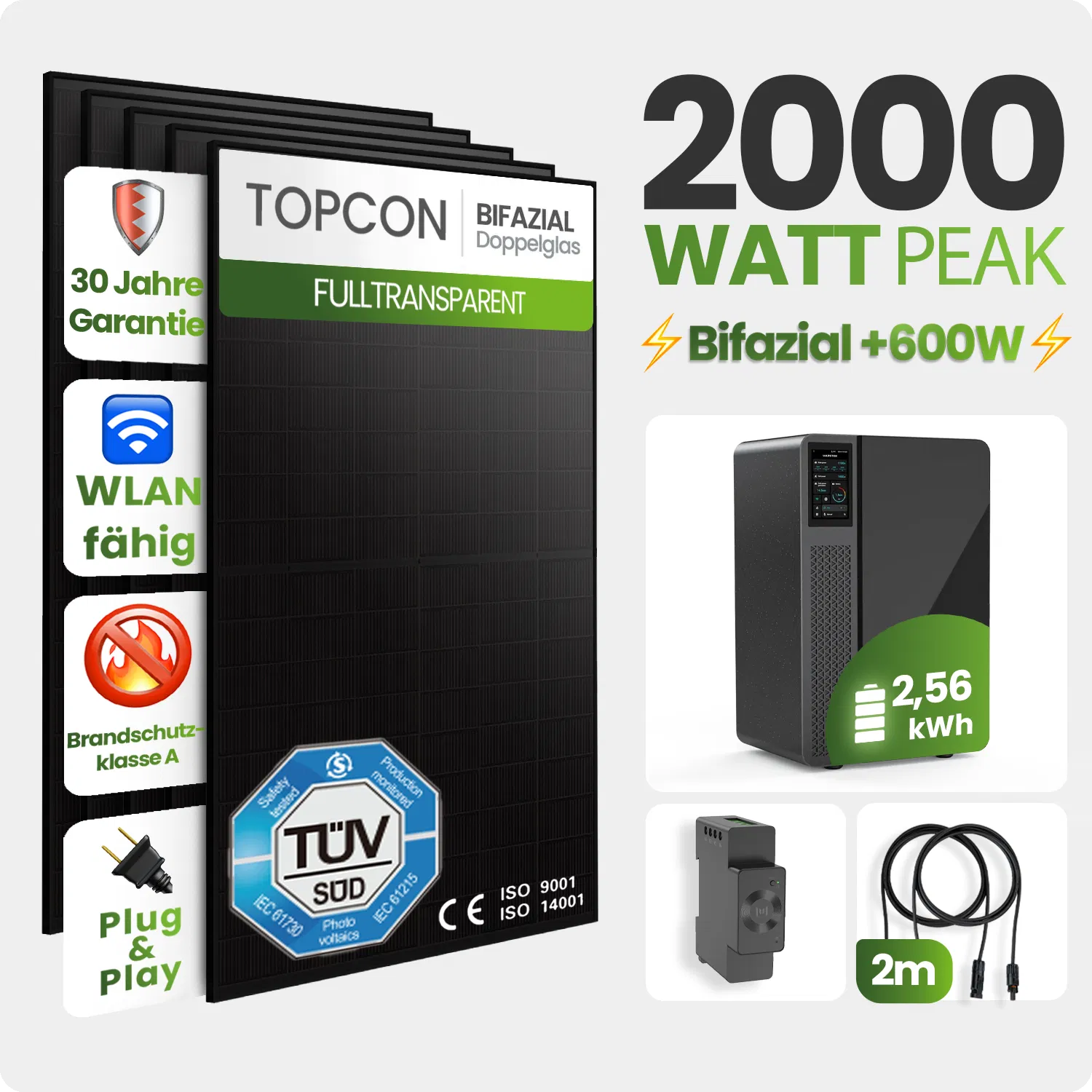 Tepto 2000W Balkonkraftwerk MaxPower mit 2,56 kWh Speicher Tepto 2000W Balkonkraftwerk MaxPower mit 2,56 kWh Speicher