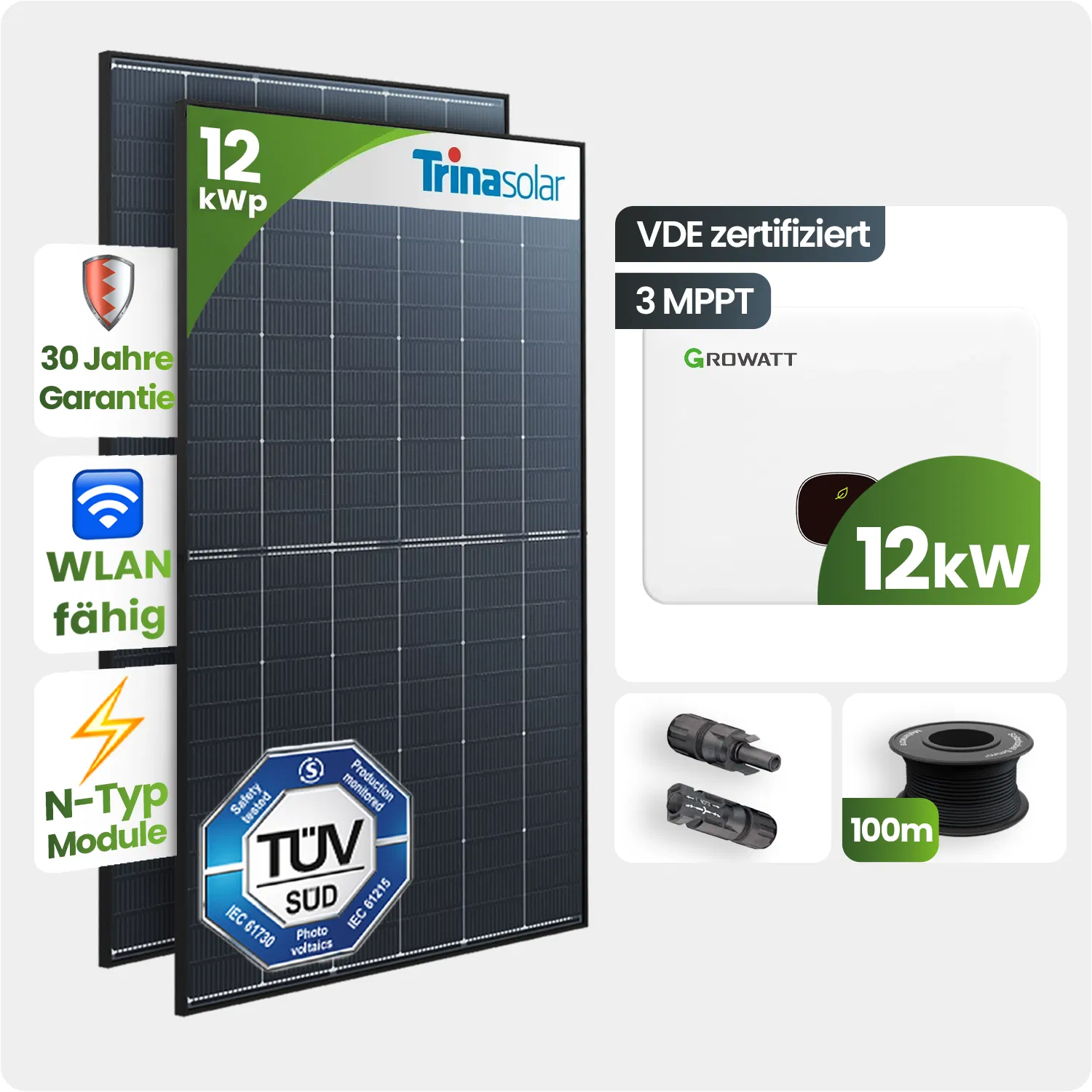 Tepto HomeBasic 12 kWp Trina Growatt PV-Anlage Speicher erweiterbar