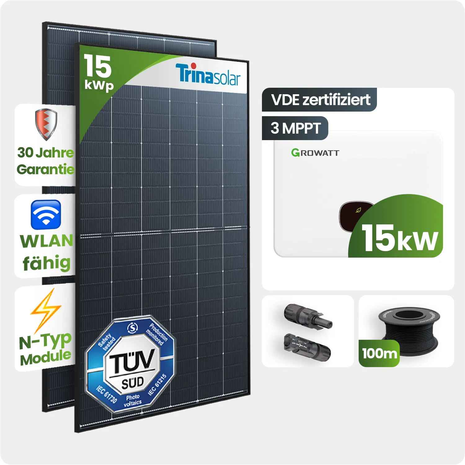 Tepto HomeBasic 15 kWp Trina Growatt PV-Anlage Speicher erweiterbar