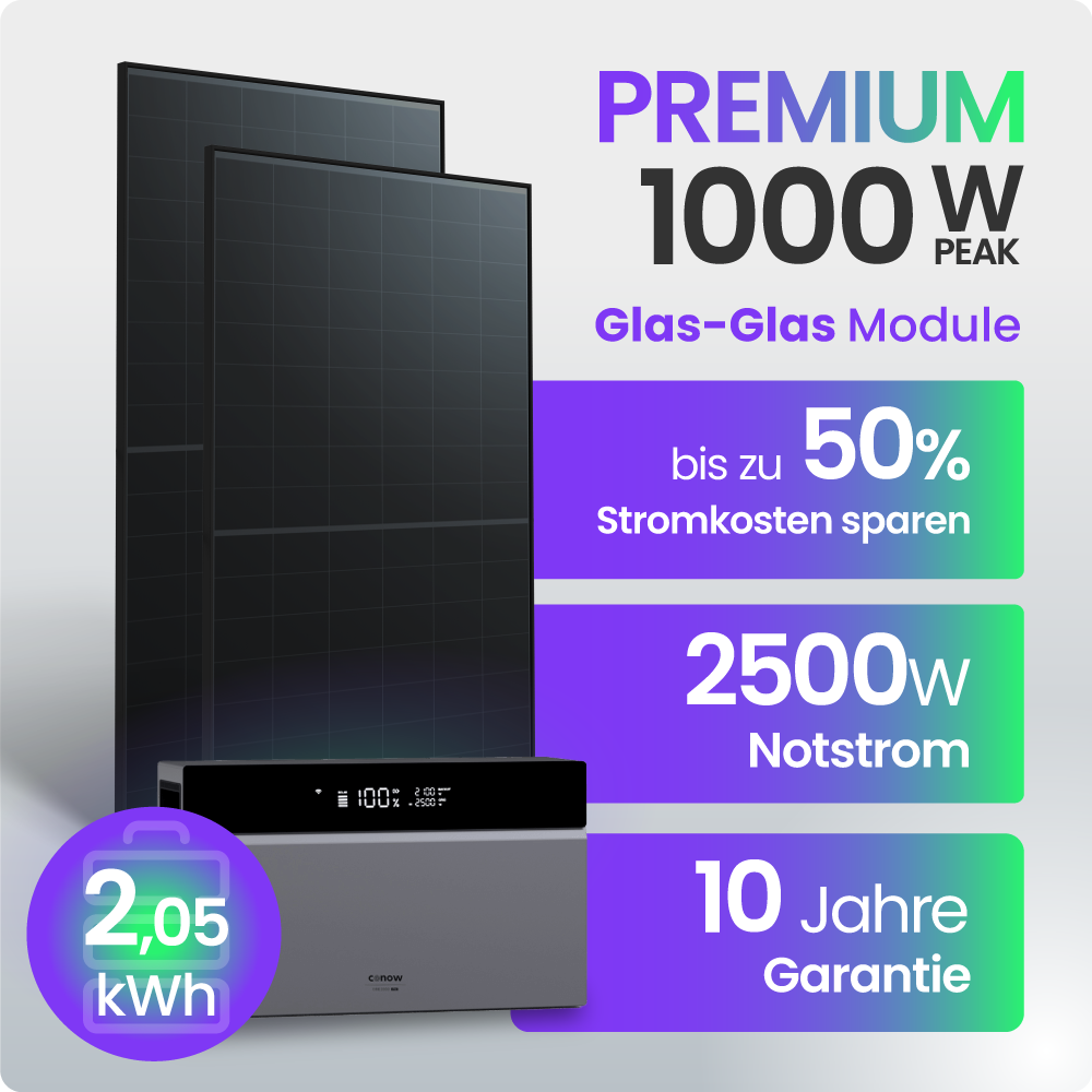 Solarmodul, Glas-Glas Modul, Notstrom, Batterie?, Weiß-Gradient Hintergrund