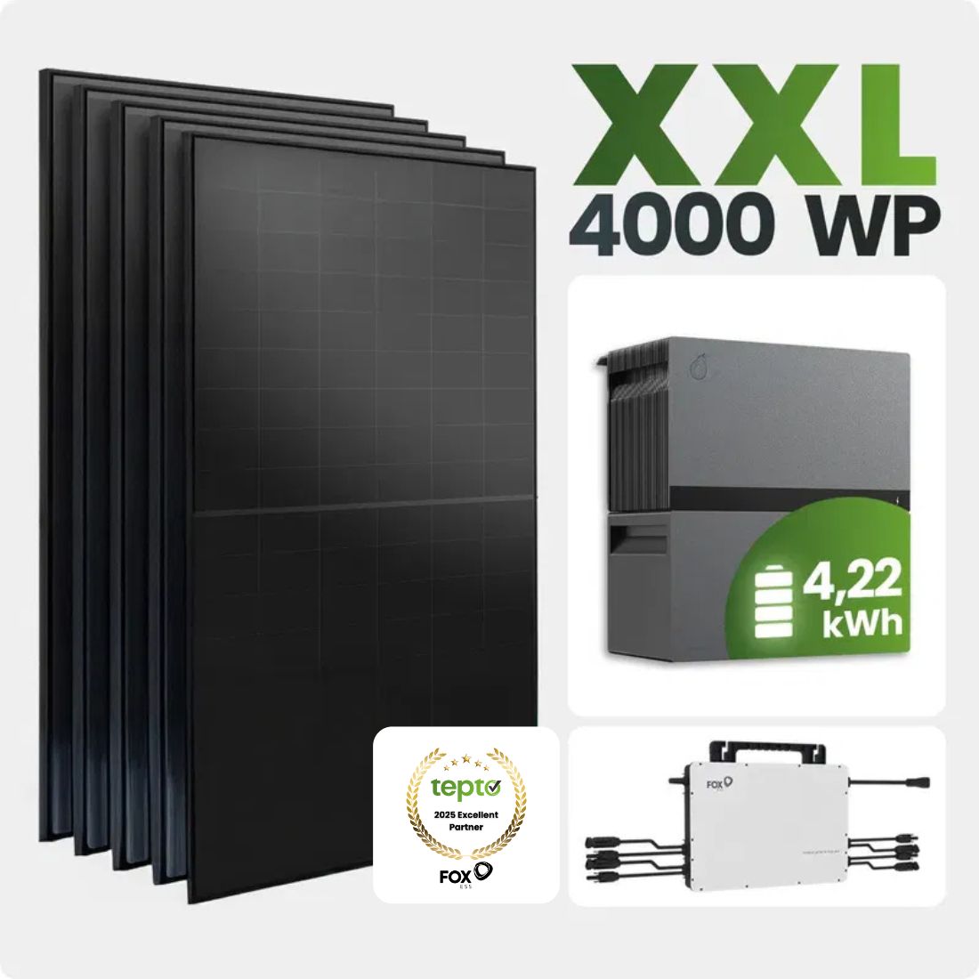 Solarmodule, Solarpaneel, XXL, Wp-4000, Batterieanschluss