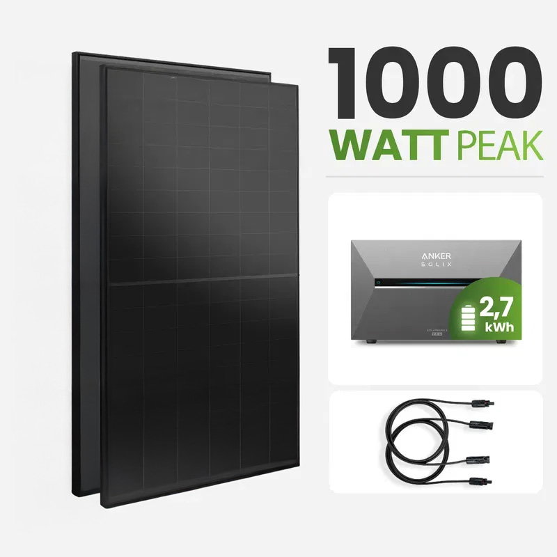 Tepto 1000W Balkonkraftwerk MaxPower mit 2,68 kWh Speicher Anker 3 Pro