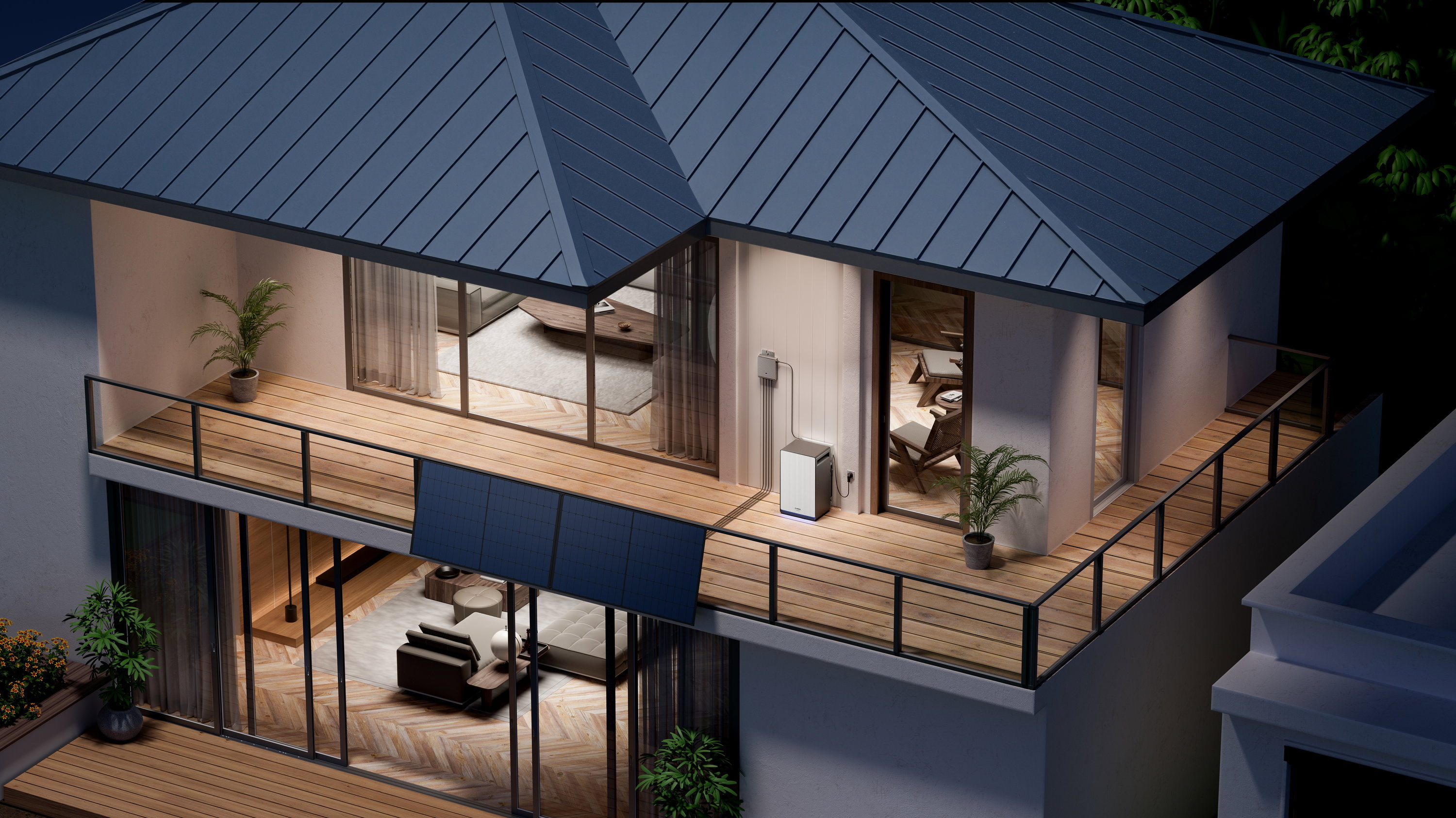 dach, edelstahl, terrasse, haus, giebeldach