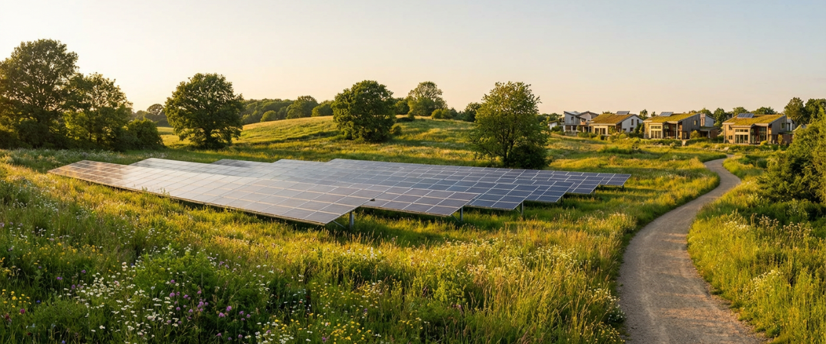 Solaranlage auf Wiese