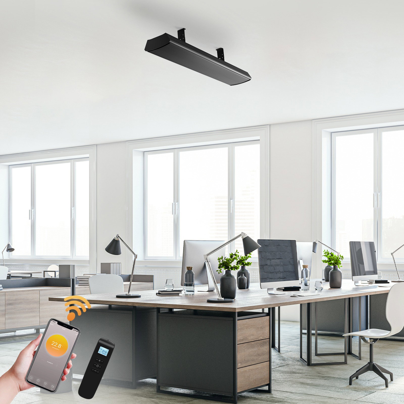 LED-Licht, Deckenleuchte, Bürobeleuchtung, Kühlton, Flache Leuchte