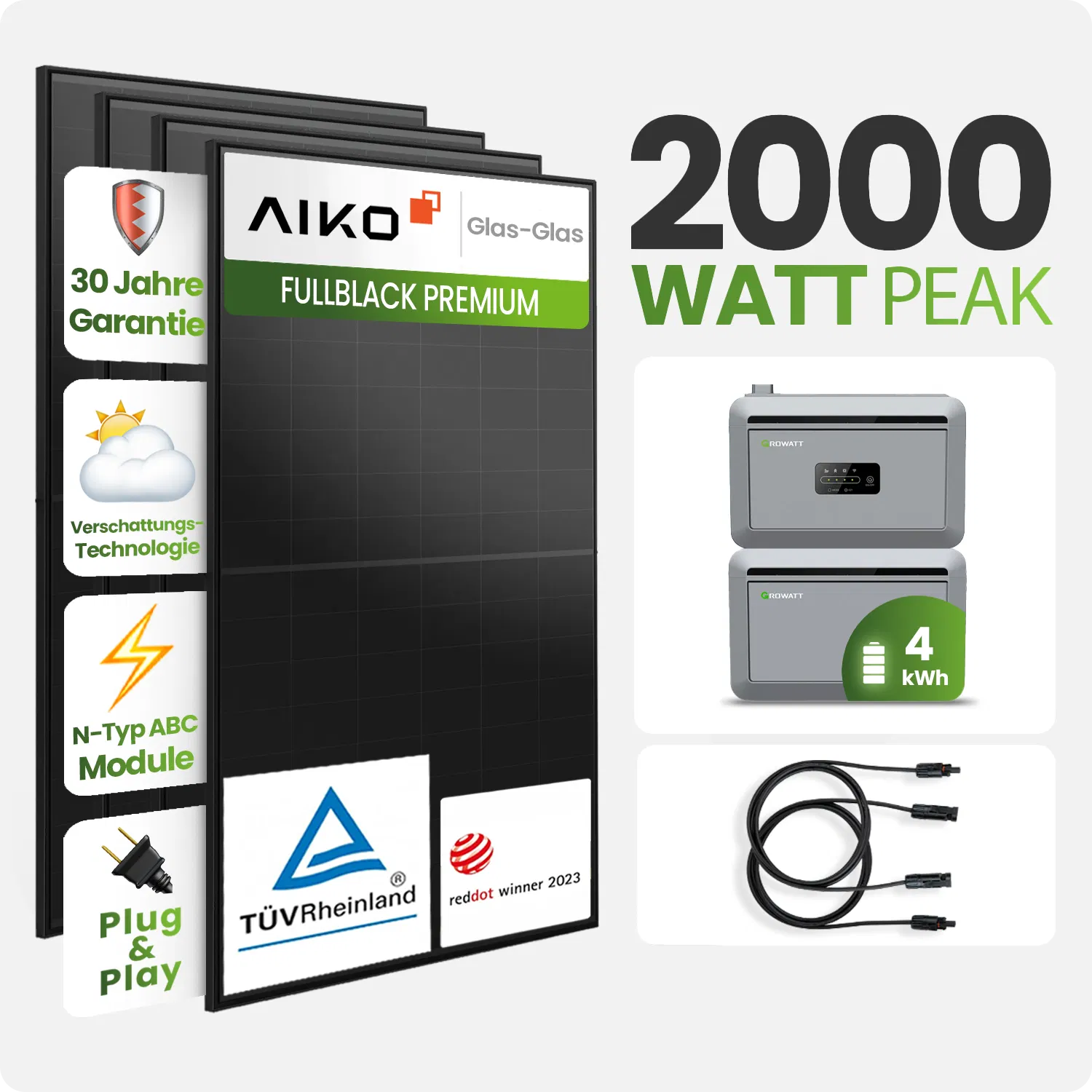 Tepto 2000W Balkonkraftwerk MaxPower mit 4 kWh Speicher