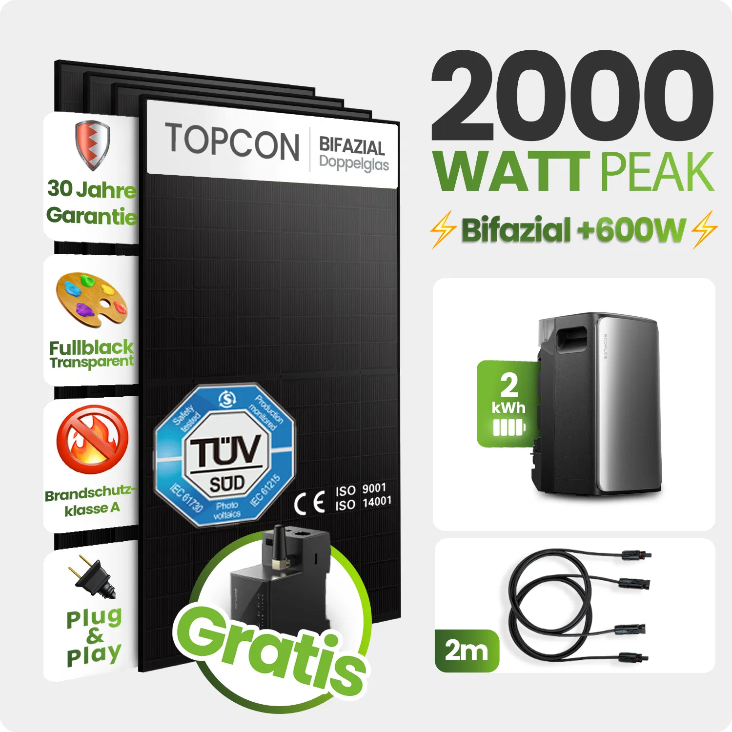 Tepto 2000W Balkonkraftwerk MaxPower mit 2 kWh Speicher Tepto 2000W Balkonkraftwerk MaxPower mit 2 kWh Speicher