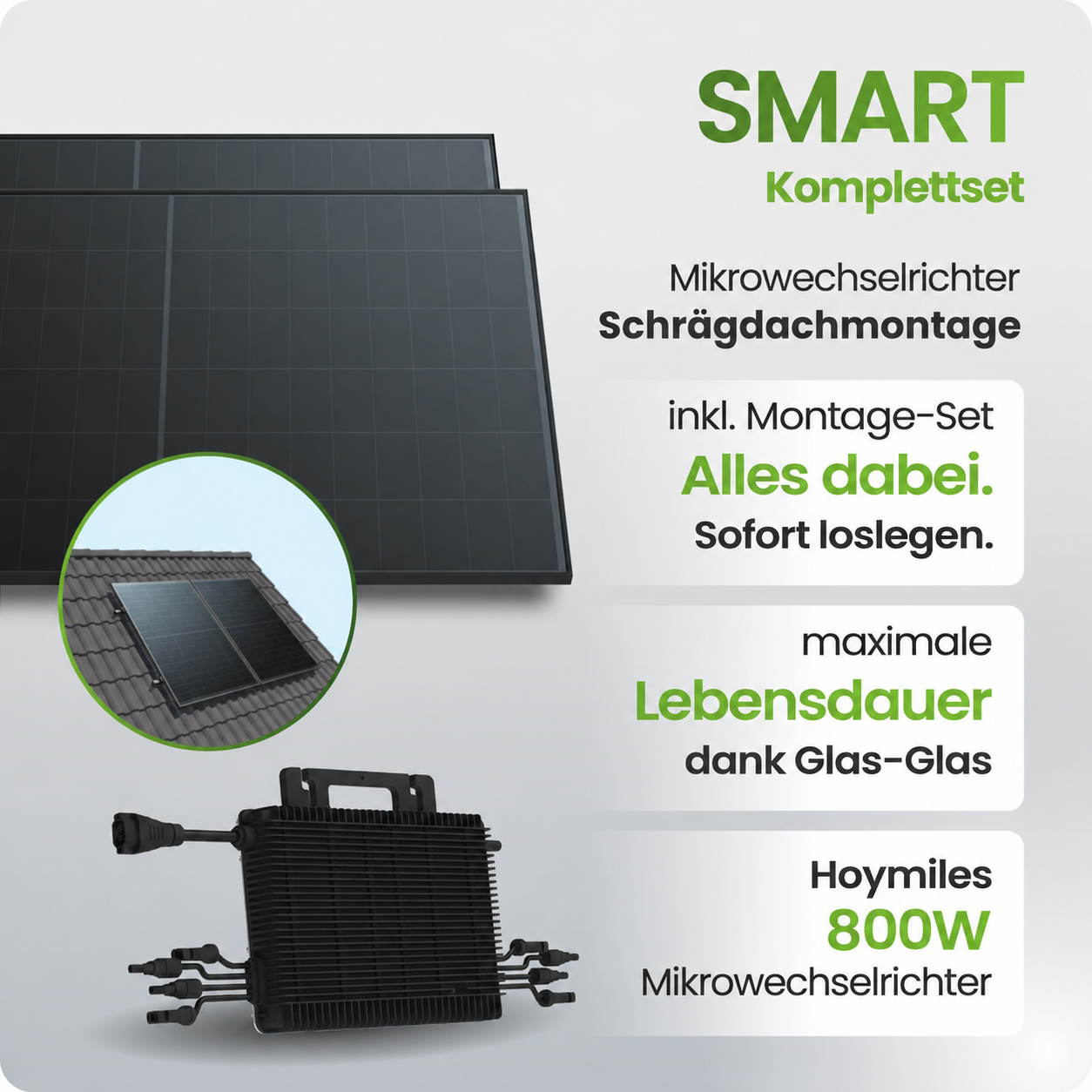 Solarmodul, Solarpanel, Wechselrichter, Monatge-Set?