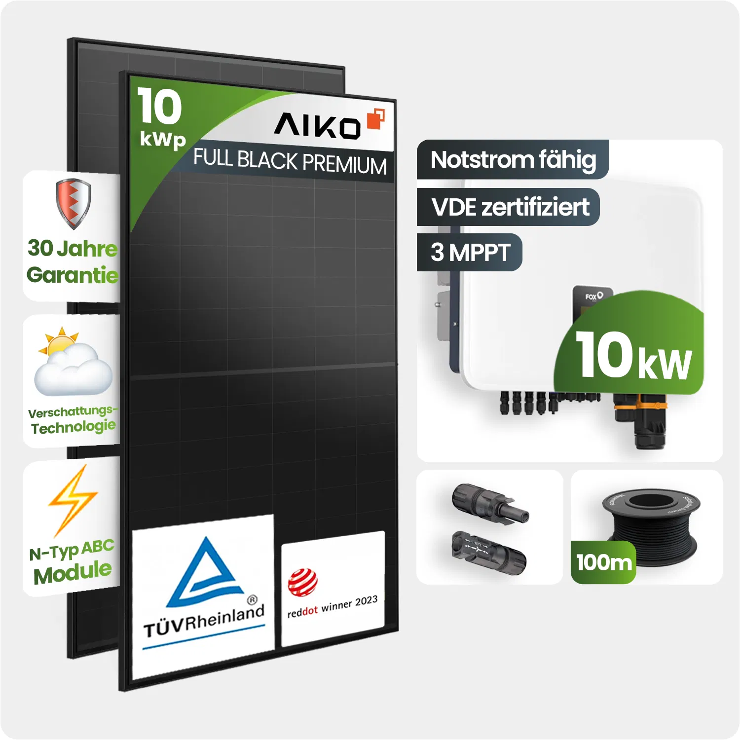 Tepto HomePower 10 kWp Aiko FoxEss PV-Anlage Speicher erweiterbar