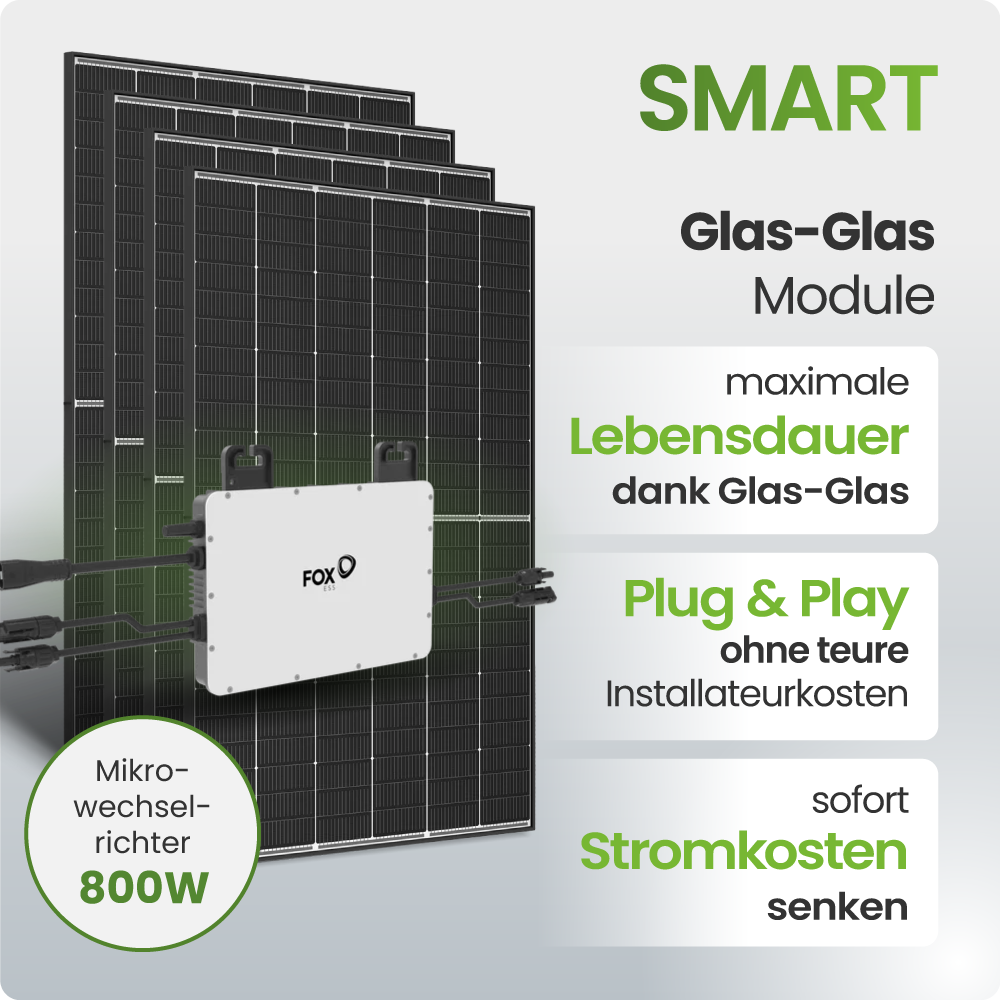 Solaranlage, Solarpanel, 800W, Mikrowechselrichter, Plug&Play