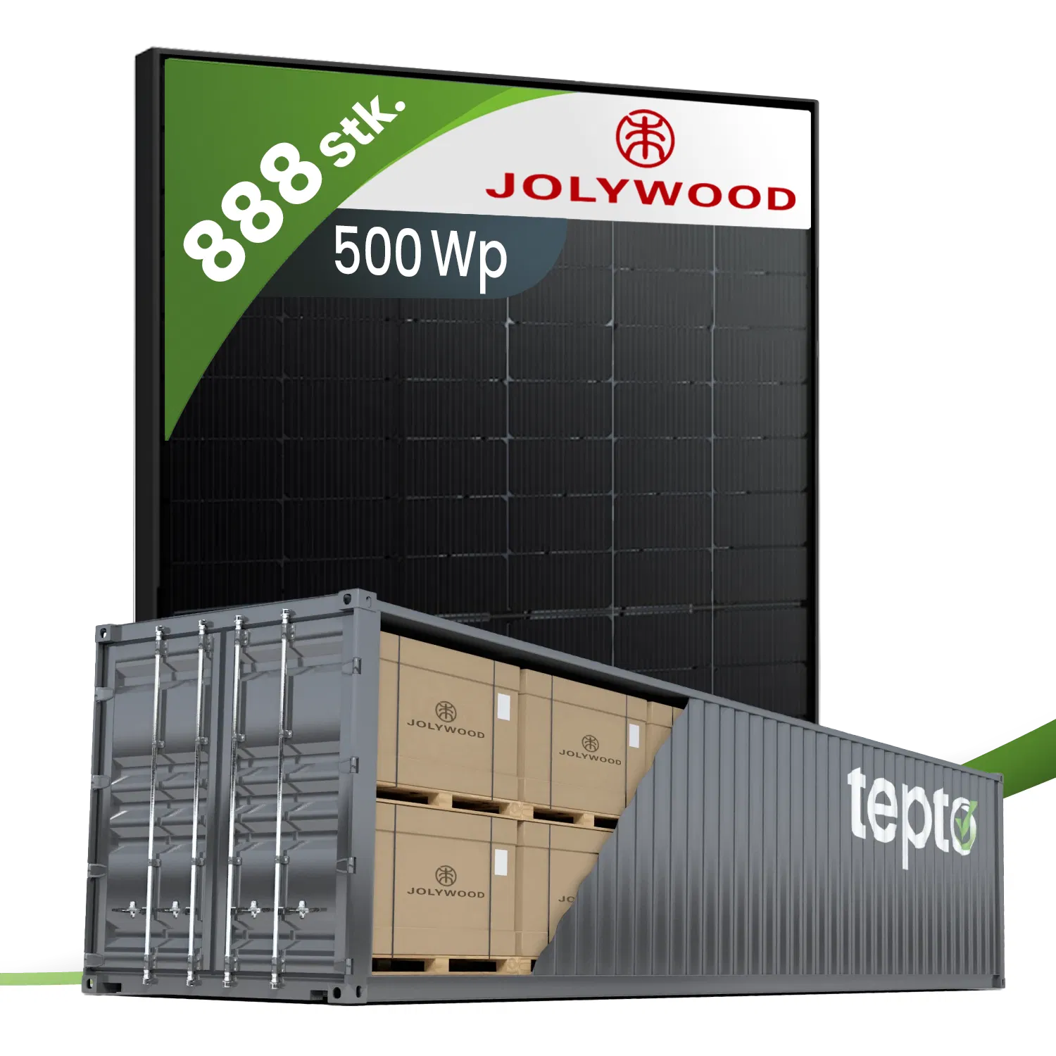 Jolywood Niwa JW-HD108N-R2/500Wp N-Type TOPCon Glas-Glas Bifazial Fullblack (Container) Jolywood Niwa JW-HD108N-R2/500Wp N-Type TOPCon Glas-Glas Bifazial Fullblack (Container)