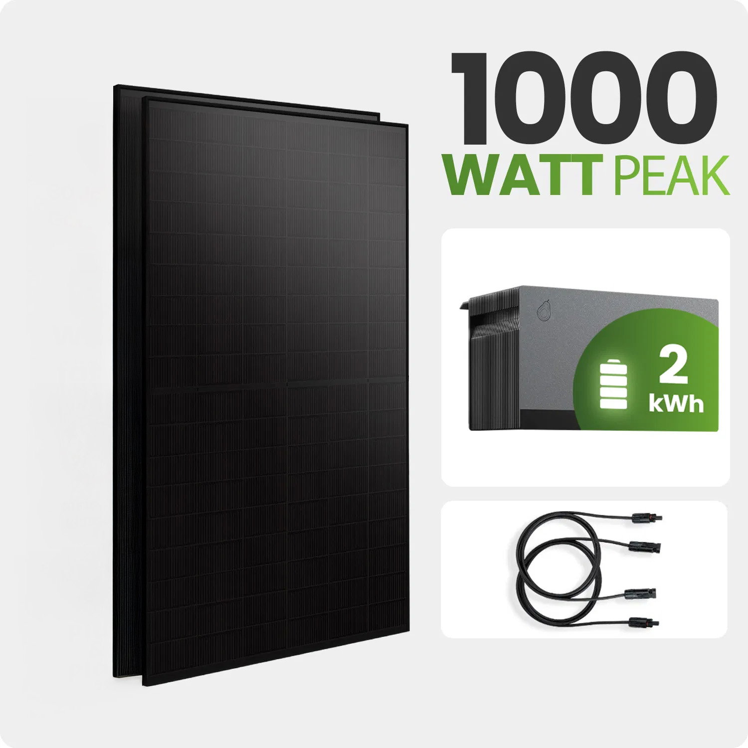 Tepto 1000W Balkonkraftwerk MaxPower mit 2,11 kWh Speicher Avocado 22 Pro