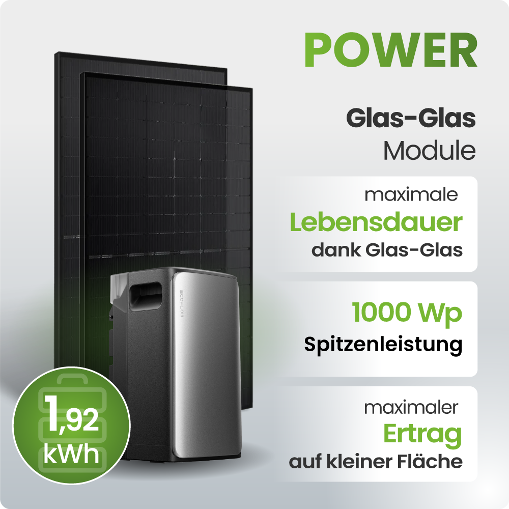Solarpanel, Power Module, Glass-Glass, 1000 Wp, Lebensdauer