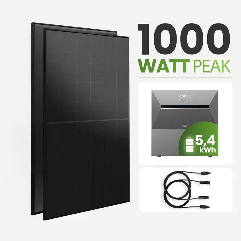 Tepto 1000W Balkonkraftwerk MaxPower mit 5,4 kWh Speicher Anker 3 Pro