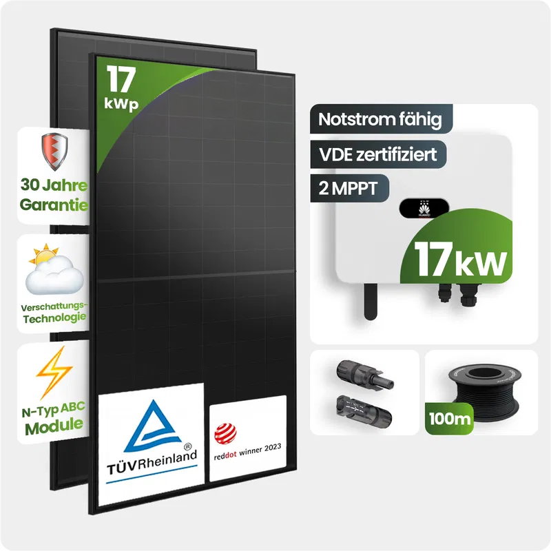 Solaranlage, PV-Modul, 17 kW, Notstrom, Montagezubehör
