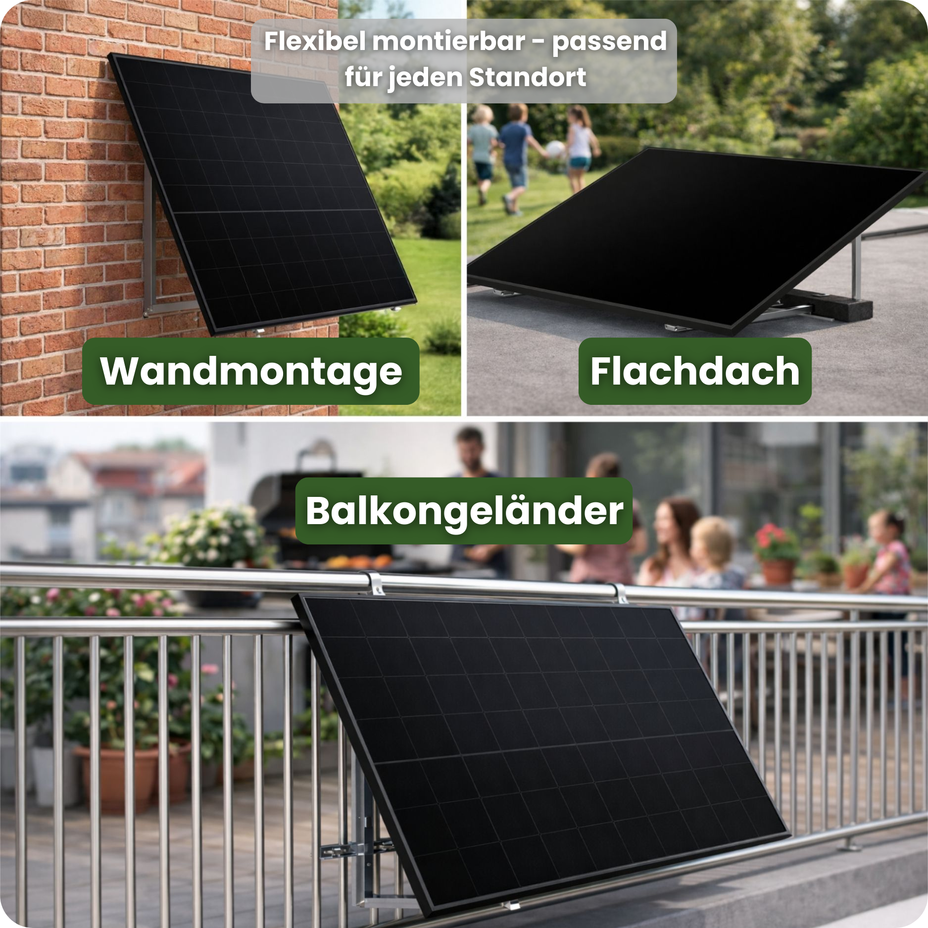 Tepto Universal PV-Modulhalterung für Balkon, Boden & Wand