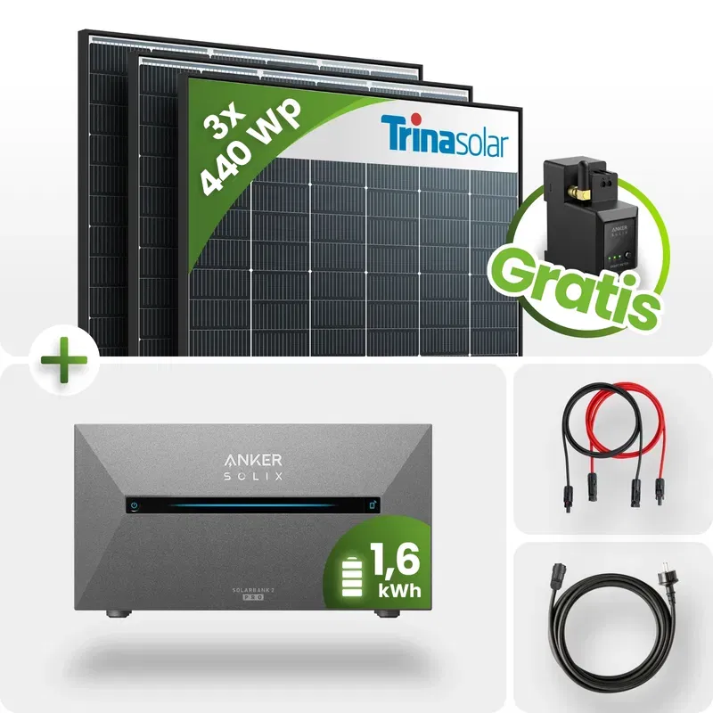 1320Wp Balkonkraftwerk 1,6kWh Speicher Anker Solarbank 2 1320Wp Balkonkraftwerk 1,6kWh Speicher Anker Solarbank 2