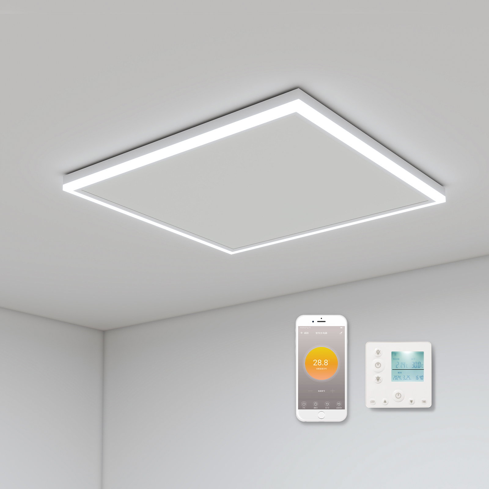 Infrarotheizung Deckenmontage mit LED & WiFi 400W