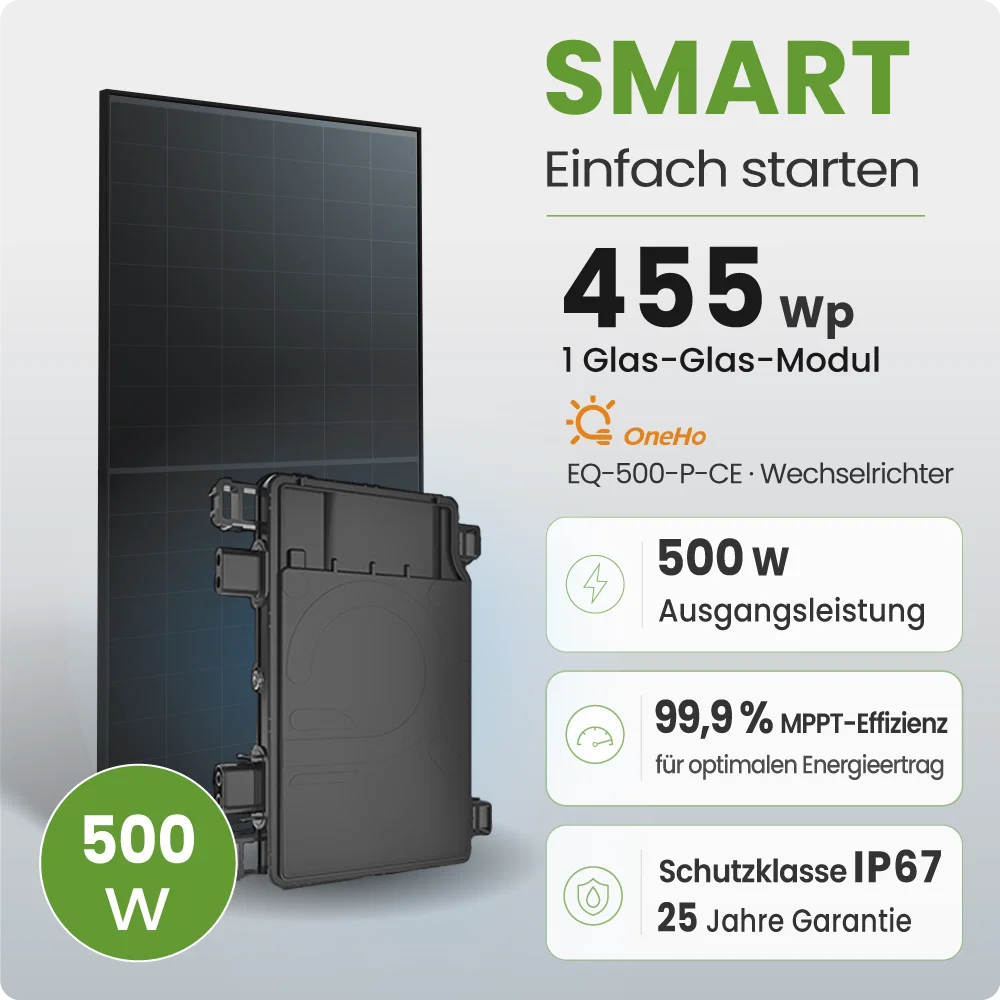 Tepto 455Wp Balkonkraftwerk Smart mit Oneho Mikrowechselrichter