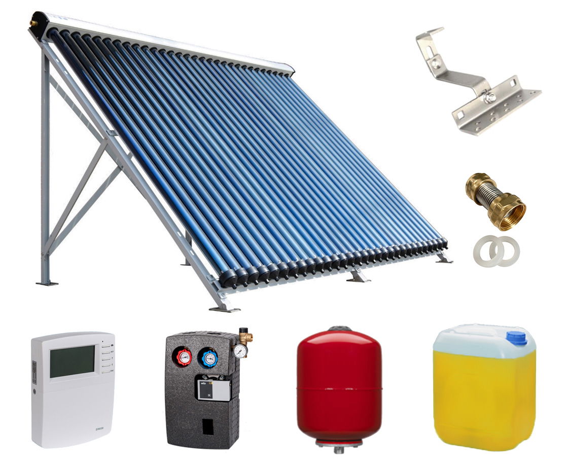 Solarthermie Komplettset JINYI 1x30 Röhren 4,89m² mit Schrägdachmontage Solarthermie Komplettset JINYI 1x30 Röhren 4,89m² mit Schrägdachmontage