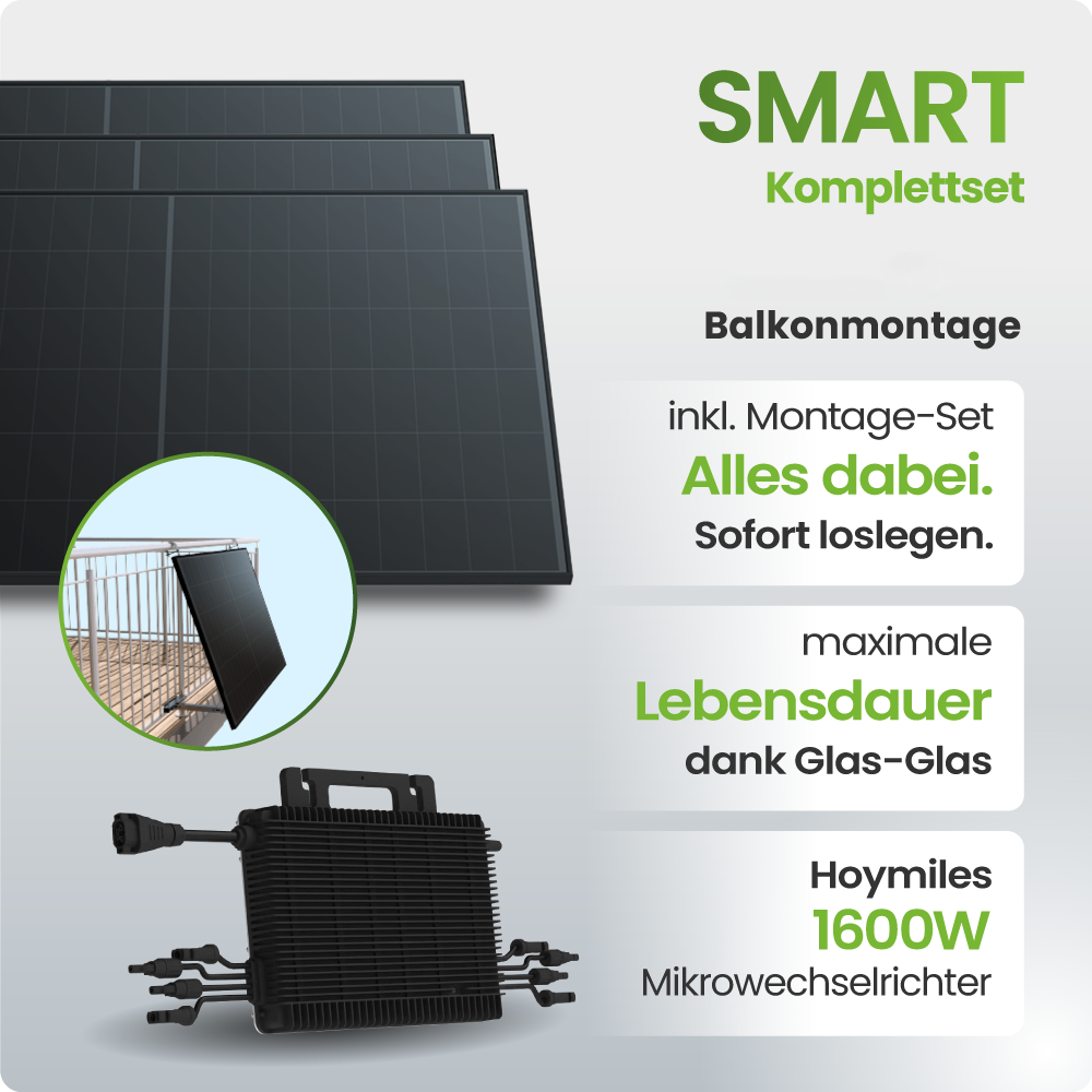 Solarmodul, Solarpanel, Balkonmontage, Wechselrichter, Mikro-Wechselrichter