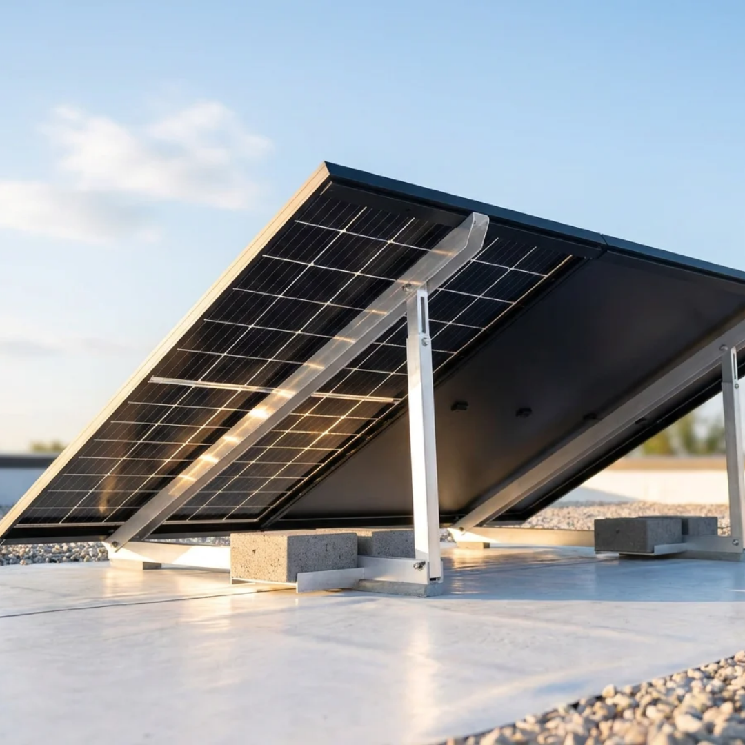 Solarmodul, Photovoltaik, Dachmontage, Aluminiumgestell, Schwarze Module