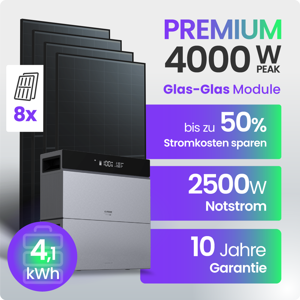 Solarmodul, Glas-Glas Module, Wechselrichter, Notstromaggregat, notstrom