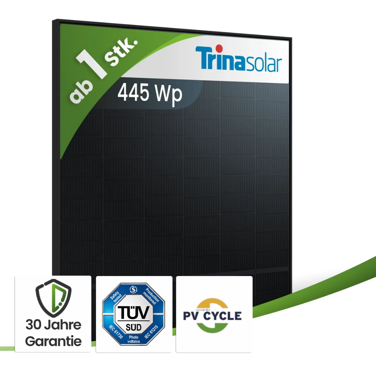 Trina Vertex S+ 445Wp NEG9R.25 Glas-Glas Fullblack Computerausrüstung, Bildschirm, Überwachen, Werbung